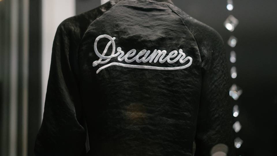 Jacket with Dreamer written on it