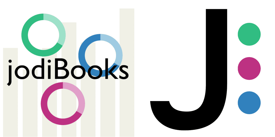 Two different logo designs for jodiBooks.